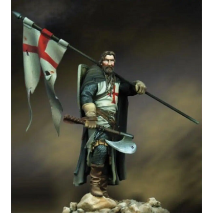 1/24 75mm Resin Casting Model Kit Knight Crusader Standard Bearer Unpainted - Model-Fan-Store