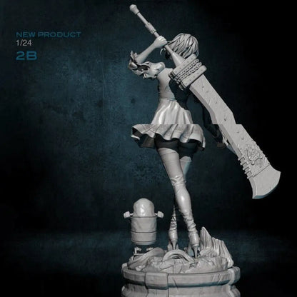 1/24 75mm Resin Cyberpunk Model Kit Asian Beautiful Girl Woman Unpainted - Model-Fan-Store