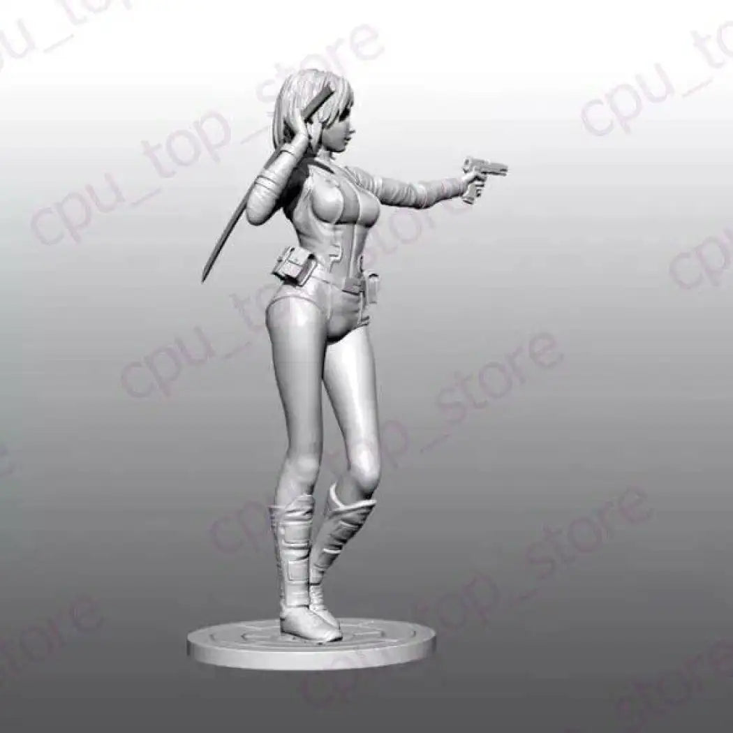 1/24 75mm Resin Model Kit Beautiful Asian Girl Samurai Spy Unpainted - Model-Fan-Store