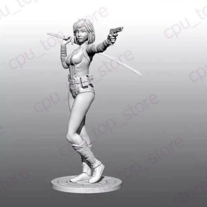 1/24 75mm Resin Model Kit Beautiful Asian Girl Samurai Spy Unpainted - Model-Fan-Store