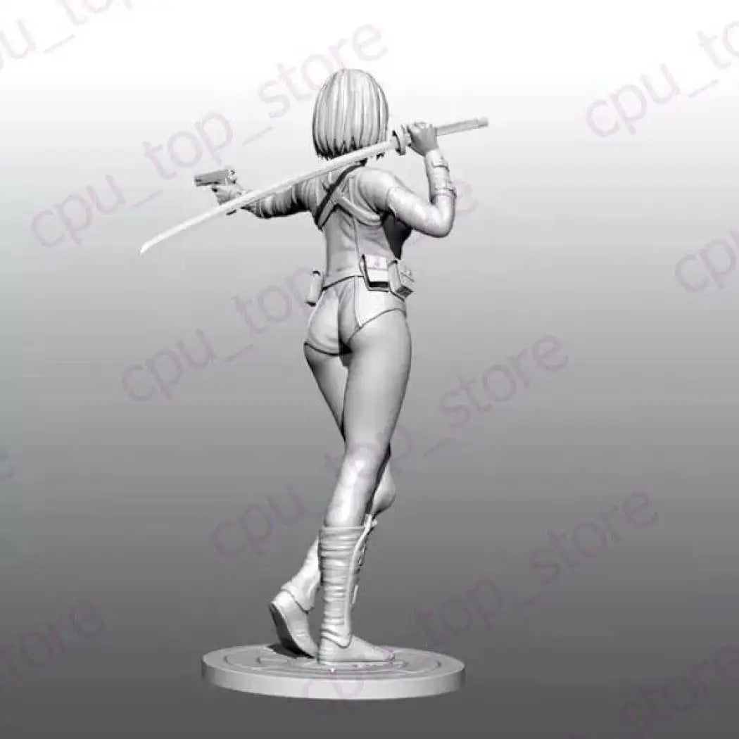 1/24 75mm Resin Model Kit Beautiful Asian Girl Samurai Spy Unpainted - Model-Fan-Store