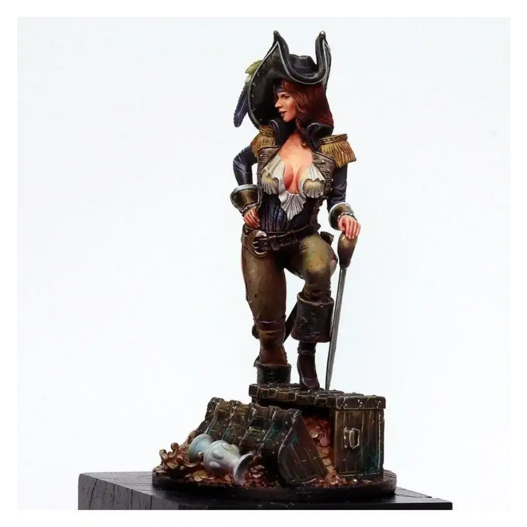 1/24 75mm Resin Model Kit Beautiful Girl Legendary Pirate Anna Bonny Unpainted - Model-Fan-Store