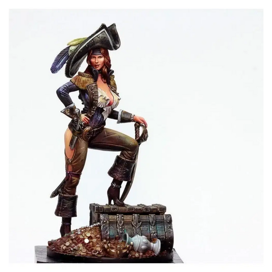 1/24 75mm Resin Model Kit Beautiful Girl Legendary Pirate Anna Bonny Unpainted - Model-Fan-Store