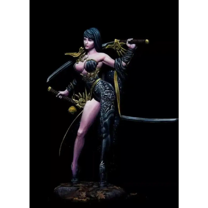 1/24 75mm Resin Model Kit Beautiful Girl Night Warrior Unpainted - Model-Fan-Store