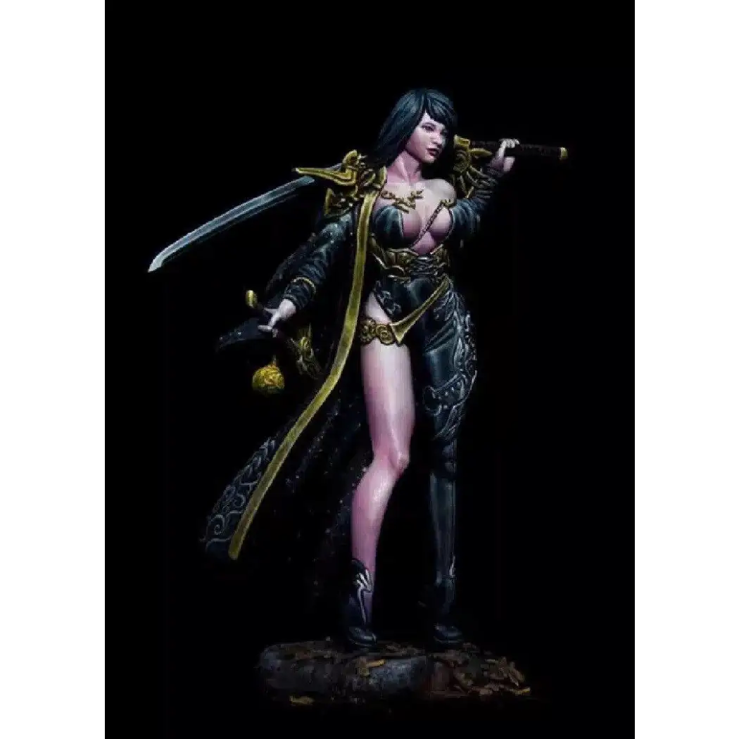 1/24 75mm Resin Model Kit Beautiful Girl Night Warrior Unpainted - Model-Fan-Store