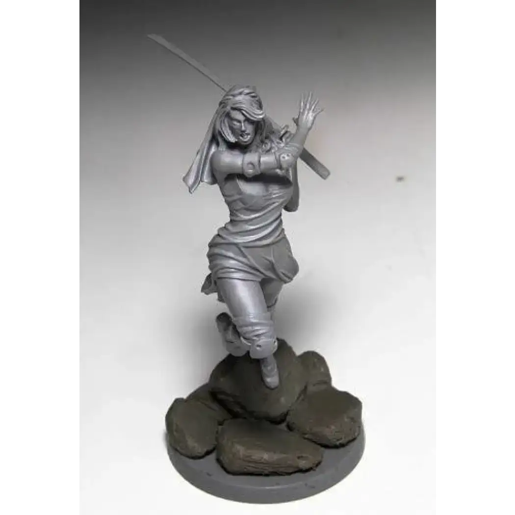 1/24 75mm Resin Model Kit Beautiful Girl Samurai Warrior Unpainted - Model-Fan-Store