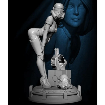 1/24 75mm Resin Model Kit Beautiful Girl Star Wars Stormtrooper Unpainted - Model-Fan-Store