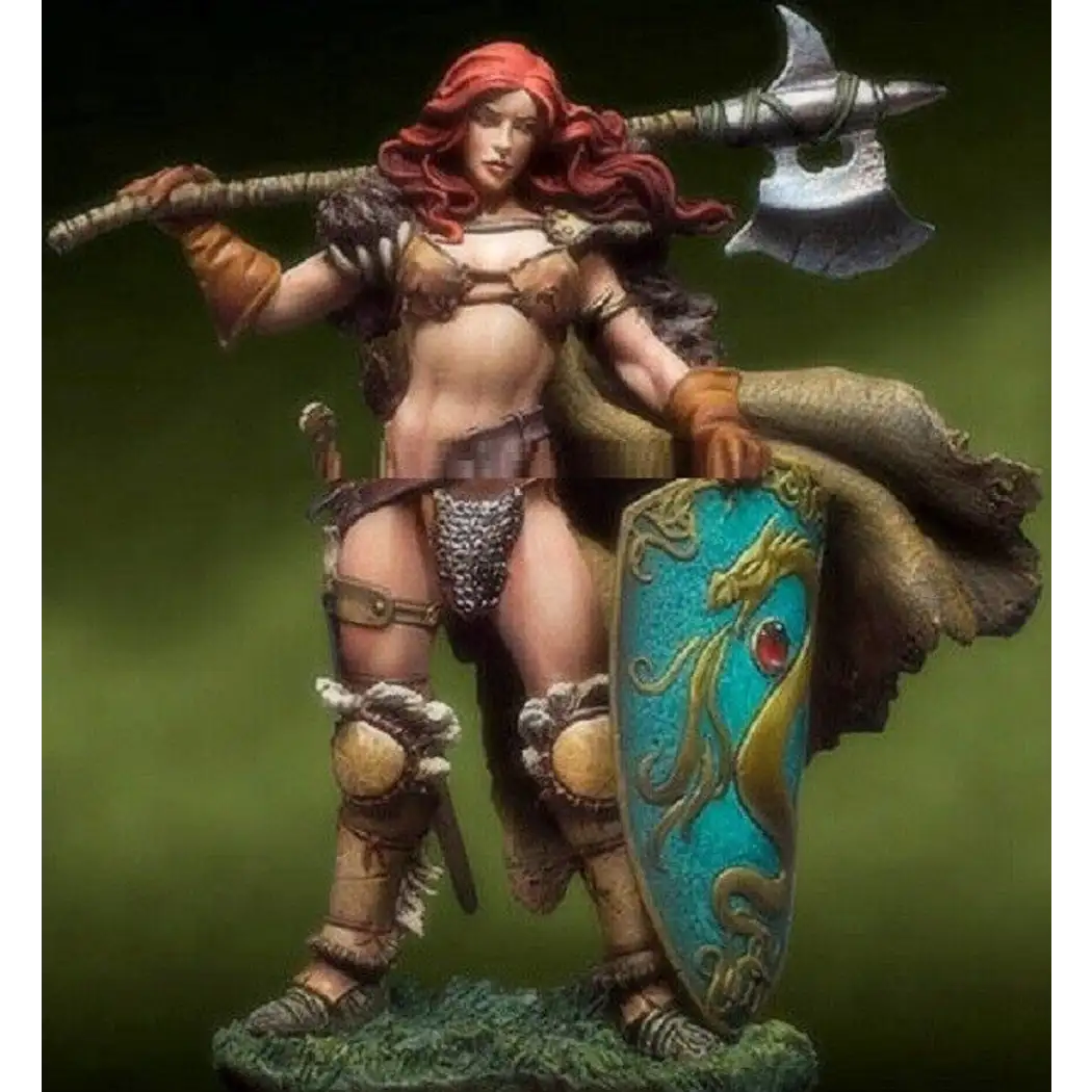 1/24 75mm Resin Model Kit Beautiful Girl Warrior Barbarian Unpainted - Model-Fan-Store