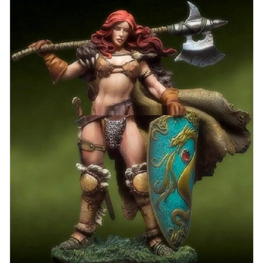 1/24 75mm Resin Model Kit Beautiful Girl Warrior Barbarian Unpainted - Model-Fan-Store