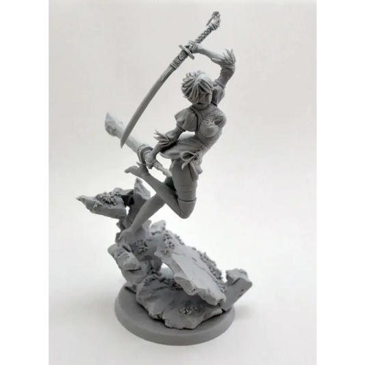 1/24 75mm Resin Model Kit Beautiful Girl With Sword Beauty Ancient Soldier Toy - Model-Fan-Store