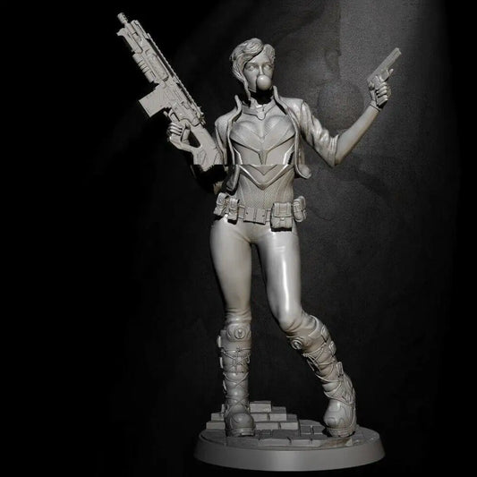 1/24 75mm Resin Model Kit Beautiful Girl Woman Shooter Bandit Unpainted - Model-Fan-Store