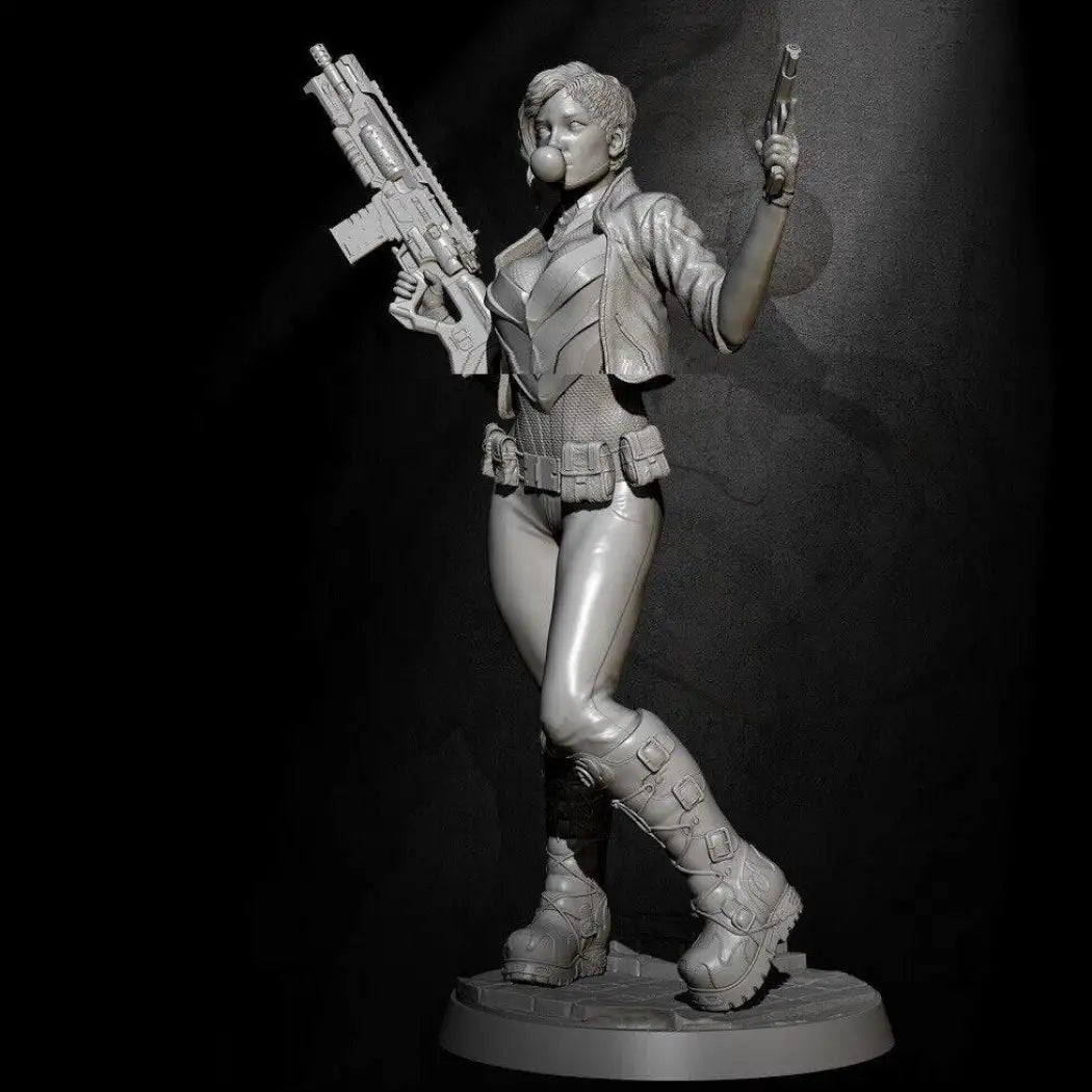 1/24 75mm Resin Model Kit Beautiful Girl Woman Shooter Bandit Unpainted - Model-Fan-Store