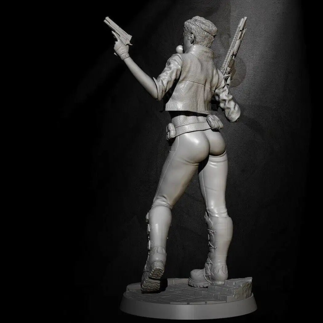 1/24 75mm Resin Model Kit Beautiful Girl Woman Shooter Bandit Unpainted - Model-Fan-Store