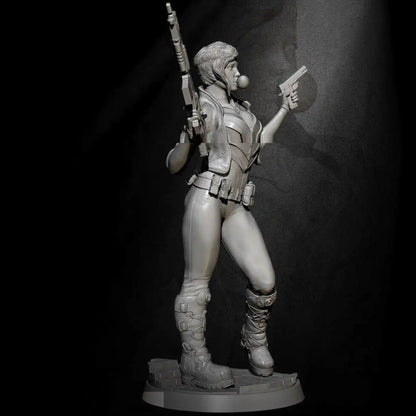 1/24 75mm Resin Model Kit Beautiful Girl Woman Shooter Bandit Unpainted - Model-Fan-Store