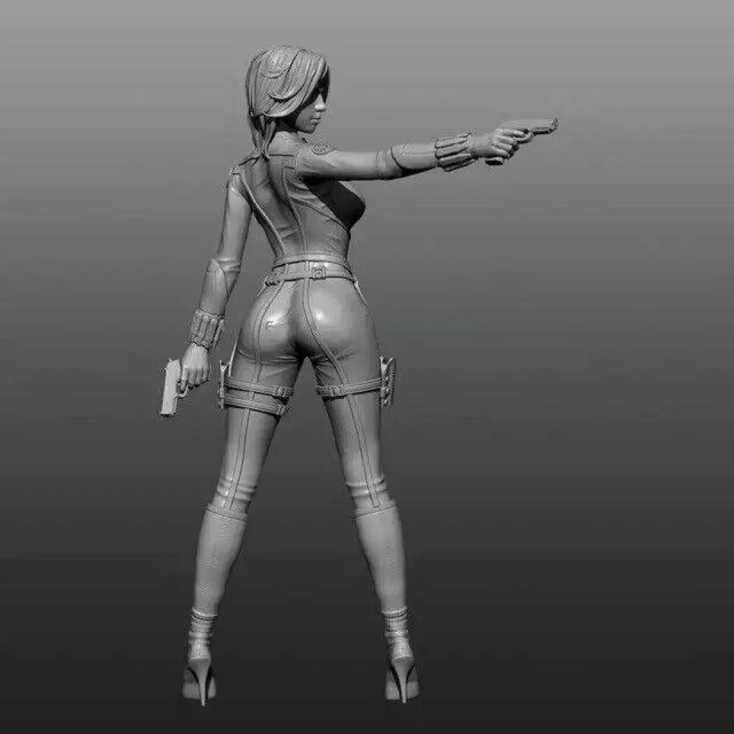 1/24 75mm Resin Model Kit Beautiful Girl Woman Spy Agent Unpainted - Model-Fan-Store