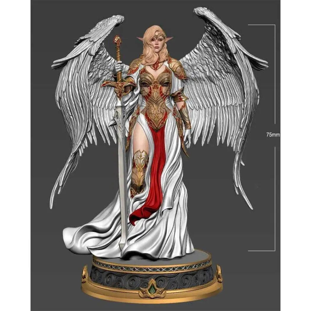 1/24 75mm Resin Model Kit Beautiful Girl Woman Warrior Angel Unpainted - Model-Fan-Store