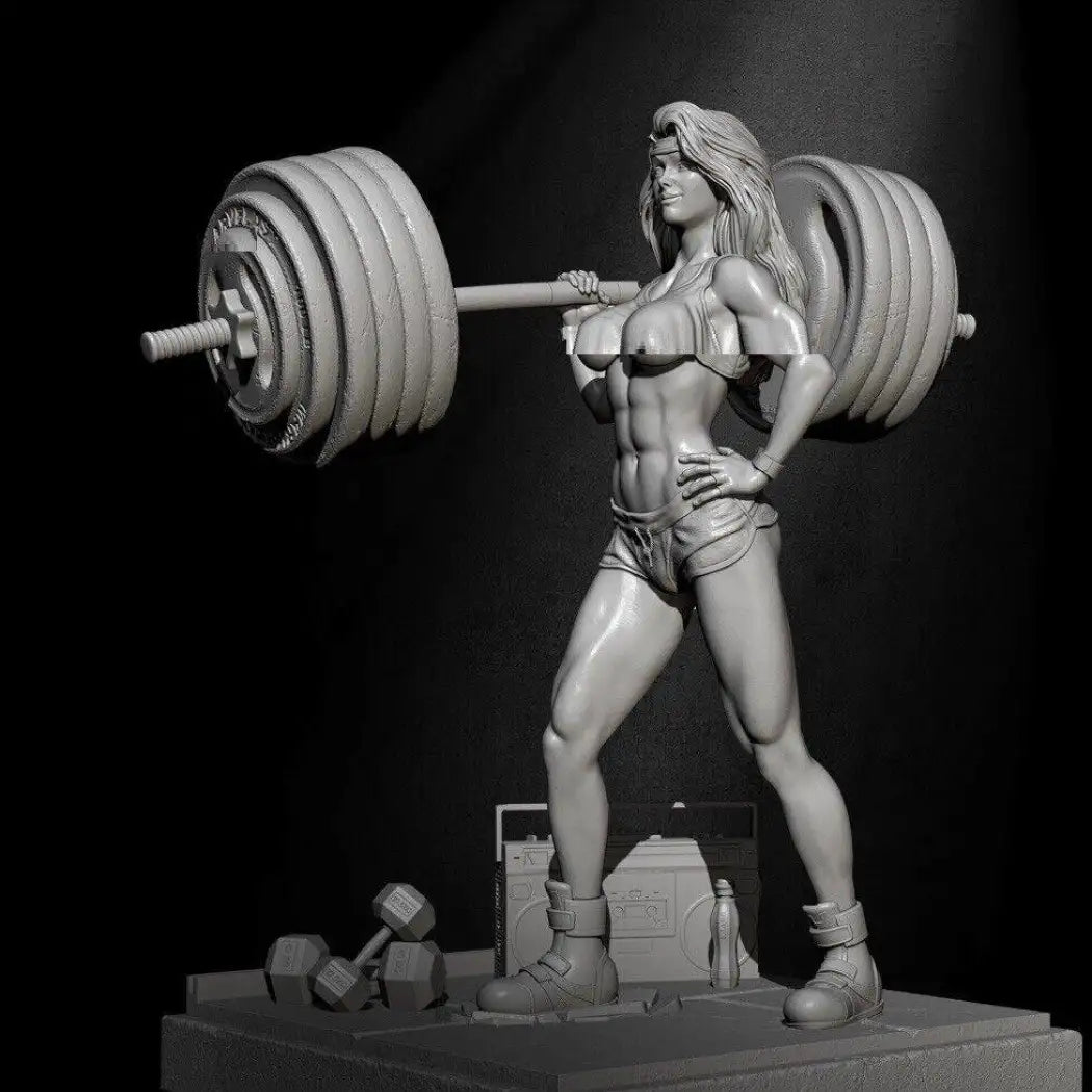 1/24 75mm Resin Model Kit Beautiful Girl Woman Weightlifter Unpainted - Model-Fan-Store