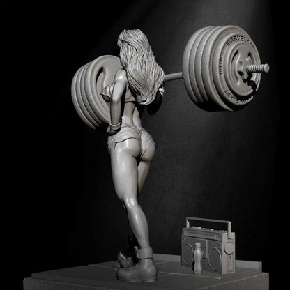 1/24 75mm Resin Model Kit Beautiful Girl Woman Weightlifter Unpainted - Model-Fan-Store