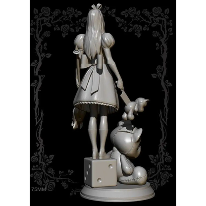 1/24 75mm Resin Model Kit Girl Woman Bloody Red Alice Unpainted - Model-Fan-Store