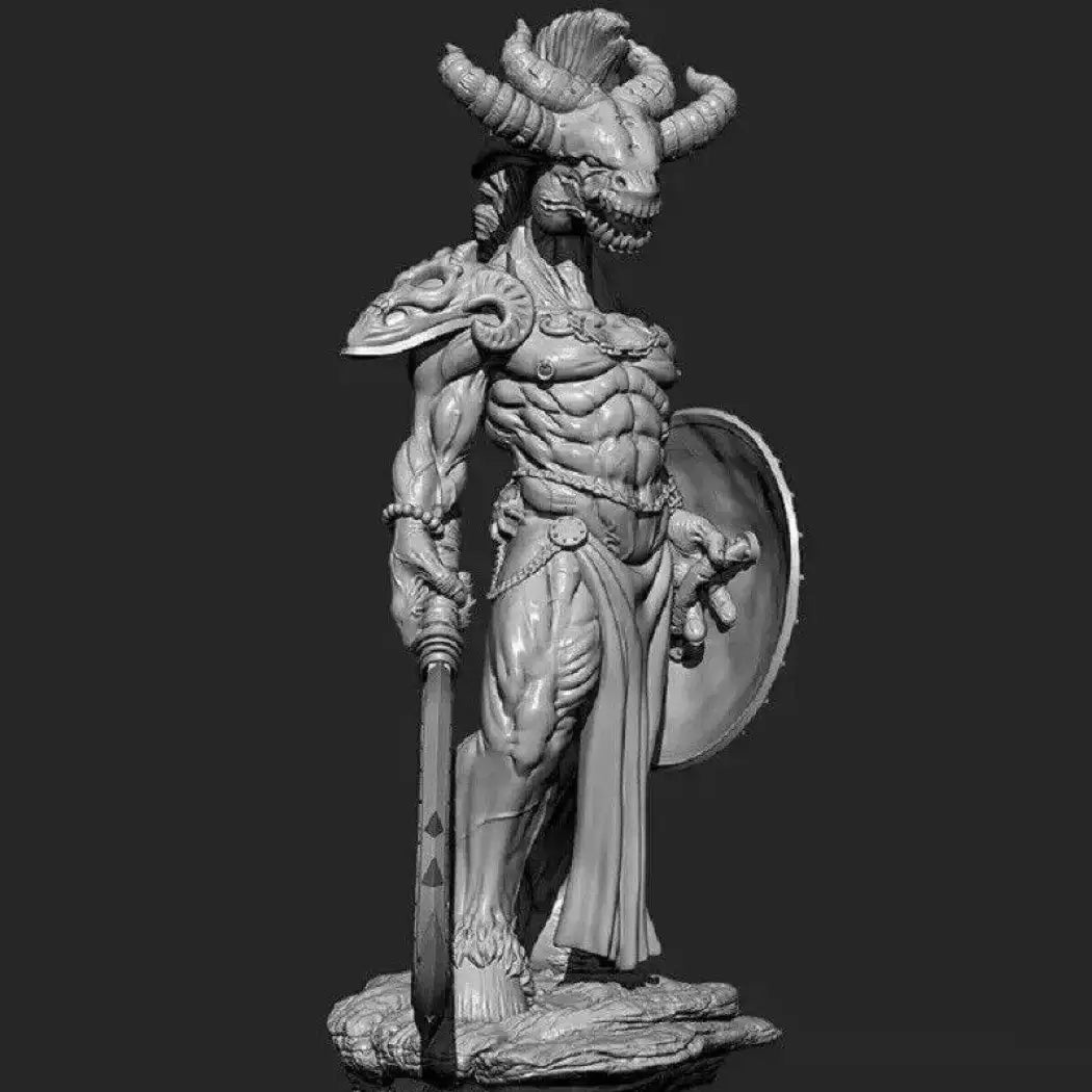 1/24 75mm Resin Model Kit God of Battles Minotaur Warrior Unpainted A28 - Model-Fan-Store