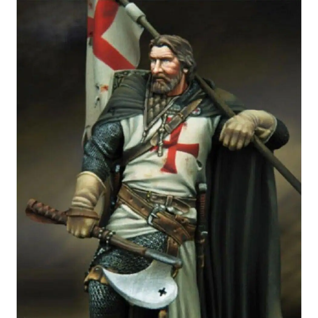 1/24 75mm Resin Model Kit Knight Crusader Standard Bearer Unpainted - Model-Fan-Store