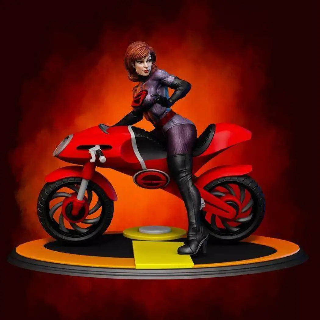 1/24 75mm Resin Model Kit Modern Beautiful Girl with Moto Speed Unpainted - Model-Fan-Store