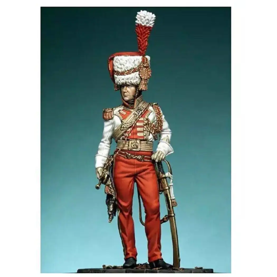 1/24 75mm Resin Model Kit Napoleonic Wars Trumpeteer Soldier Unpainted - Model-Fan-Store