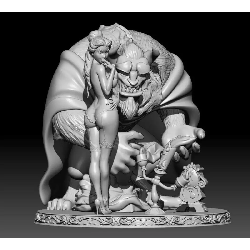 1/24 75mm Resin Model Kit Nudes Beautiful Girl Beauty and the Beast Unpainted - Model-Fan-Store