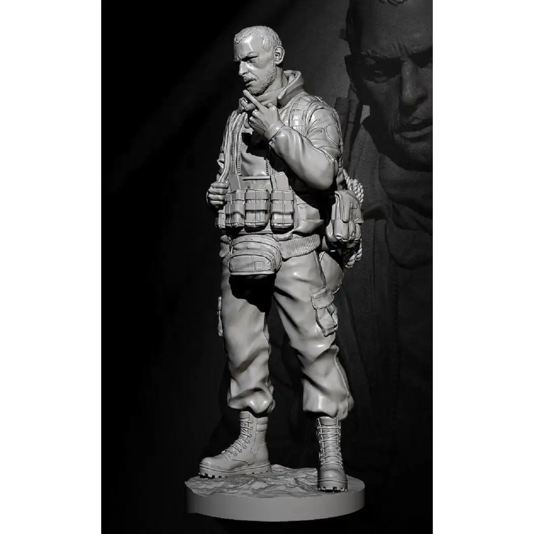 1/24 75mm Resin Model Kit Soldier Mercenary Shooter Unpainted - Model-Fan-Store