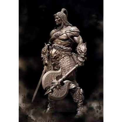 1/24 75mm Resin Model Kit Warrior Barbarian Wolf Tribe Unpainted A28 - Model-Fan-Store