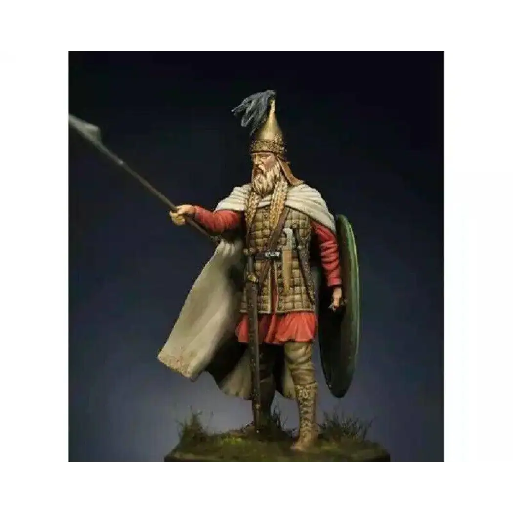 1/24 75mm Resin Model Kit Warrior Spearman with a Shield Unpainted - Model-Fan-Store