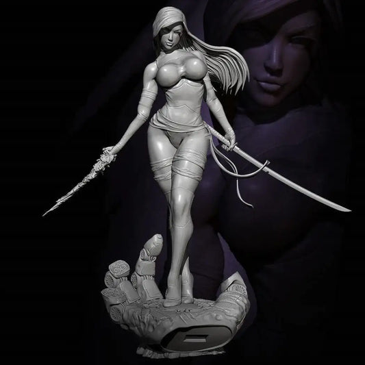 1/24 75mm Resin Superhero Model Kit Psylocke Beautiful Girl Unpainted - Model-Fan-Store