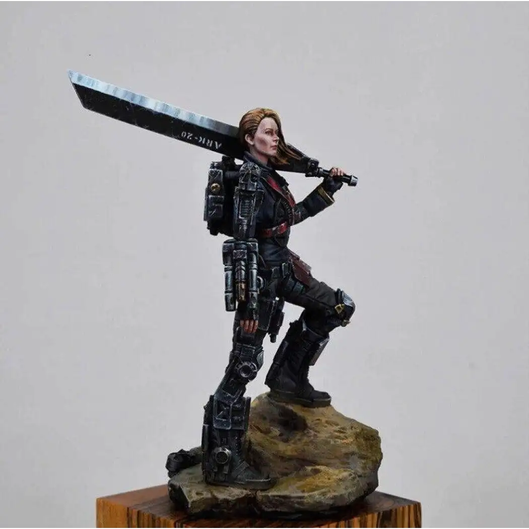 1/24 Resin Cyberpunk Model Kit Beautiful Girl Soldier Exoskeleton Unpainted - Model-Fan-Store