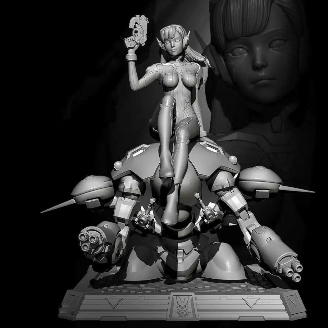 1/24 Resin Cyberpunk Model Kit Space Beautiful Girl and Robot Unpainted - Model-Fan-Store