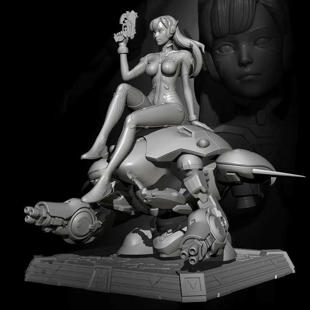 1/24 Resin Cyberpunk Model Kit Space Beautiful Girl and Robot Unpainted - Model-Fan-Store