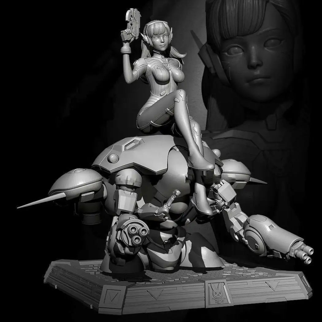 1/24 Resin Cyberpunk Model Kit Space Beautiful Girl and Robot Unpainted - Model-Fan-Store