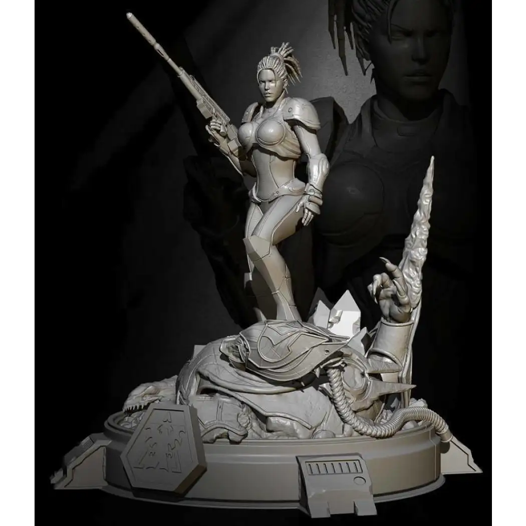 1/24 Resin Cyberpunk Model Kit Space Beautiful Girl Mercenary Unpainted - Model-Fan-Store