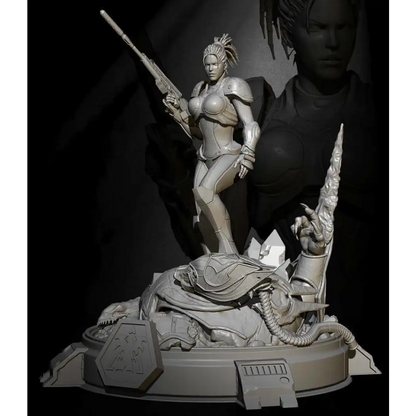 1/24 Resin Cyberpunk Model Kit Space Beautiful Girl Mercenary Unpainted - Model-Fan-Store