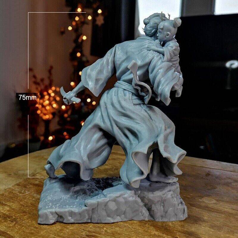 1/24 Resin Model Kit Asian Samurai and Baby Fantasy Unpainted - Model-Fan-Store