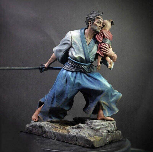1/24 Resin Model Kit Asian Samurai and Baby Fantasy Unpainted - Model-Fan-Store