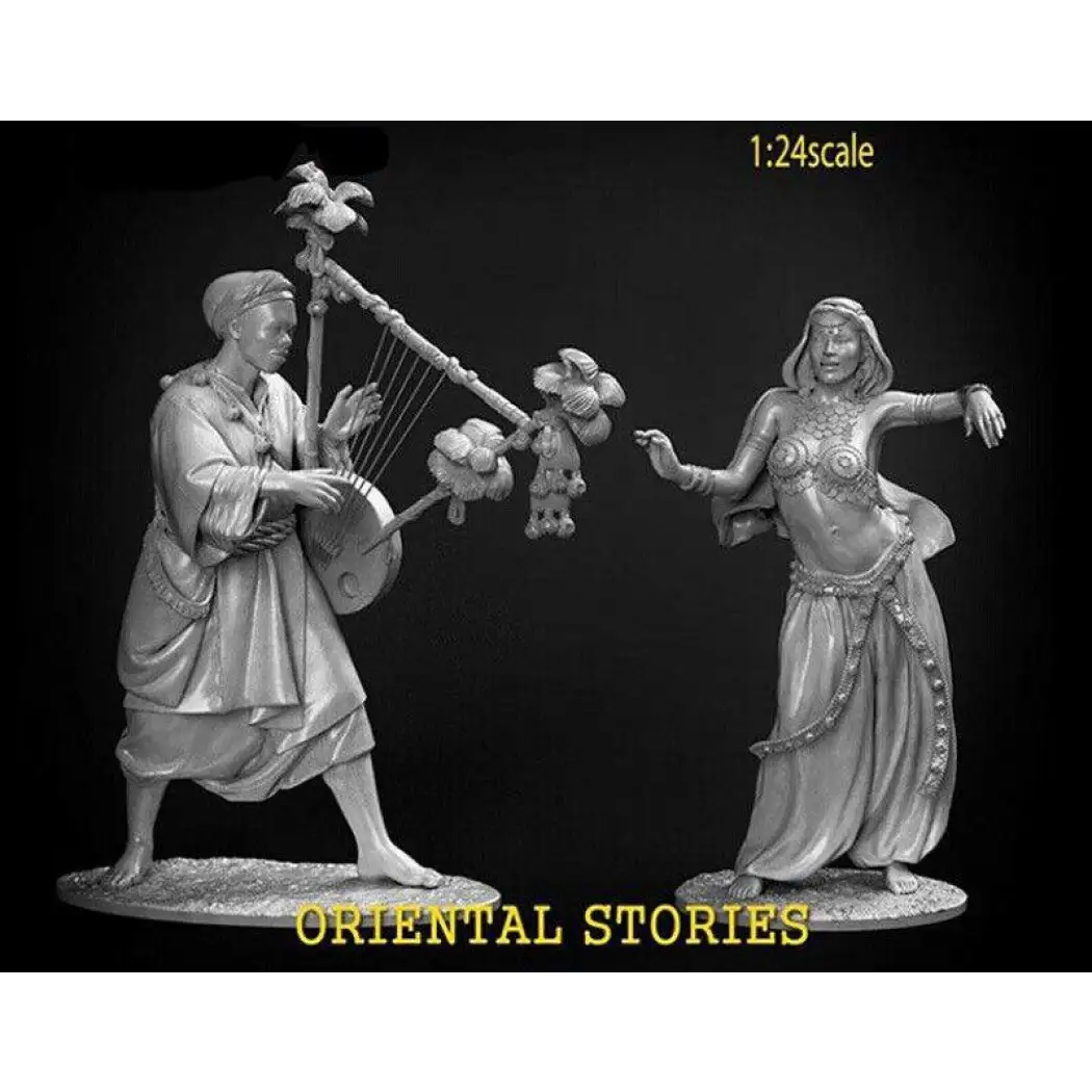 1/24 Resin Model Kit Beautiful Girl and Musician Oriental Dance Unpainted C1 - Model-Fan-Store