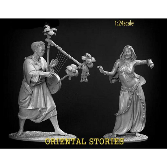 1/24 Resin Model Kit Beautiful Girl and Musician Oriental Dance Unpainted C1 - Model-Fan-Store