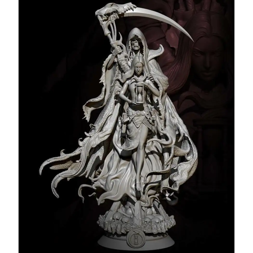 1/24 Resin Model Kit Beautiful Girl and Rider of Death Unpainted ...