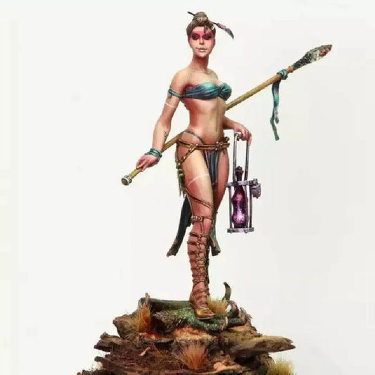 1/24 Resin Model Kit Beautiful Girl Barbarian Dragons Charmer Unpainted - Model-Fan-Store