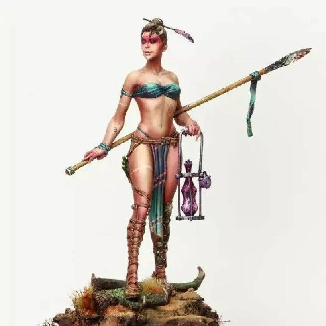 1/24 Resin Model Kit Beautiful Girl Barbarian Dragons Charmer Unpainted - Model-Fan-Store