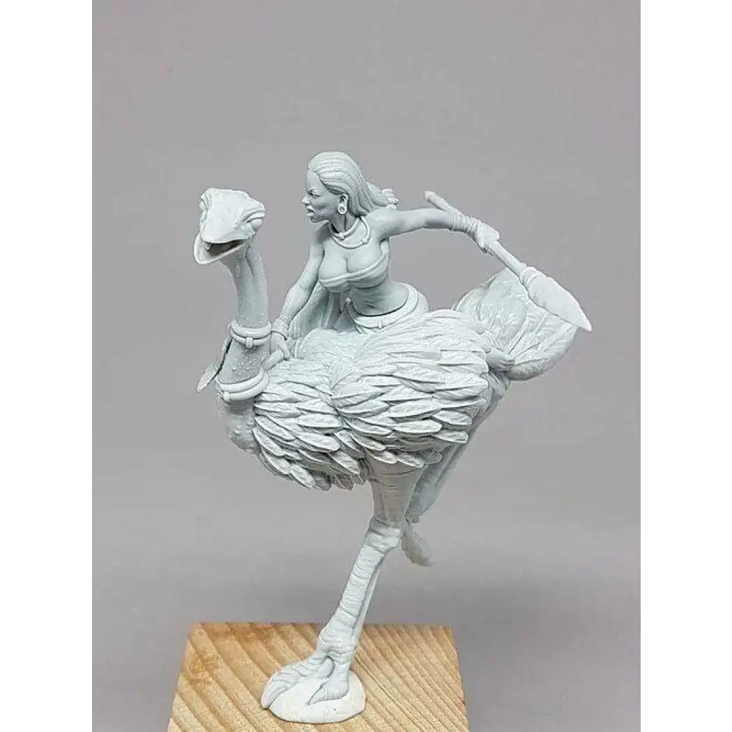 1/24 Resin Model Kit Beautiful Girl Barbarian Ostrich Rider Unpainted - Model-Fan-Store