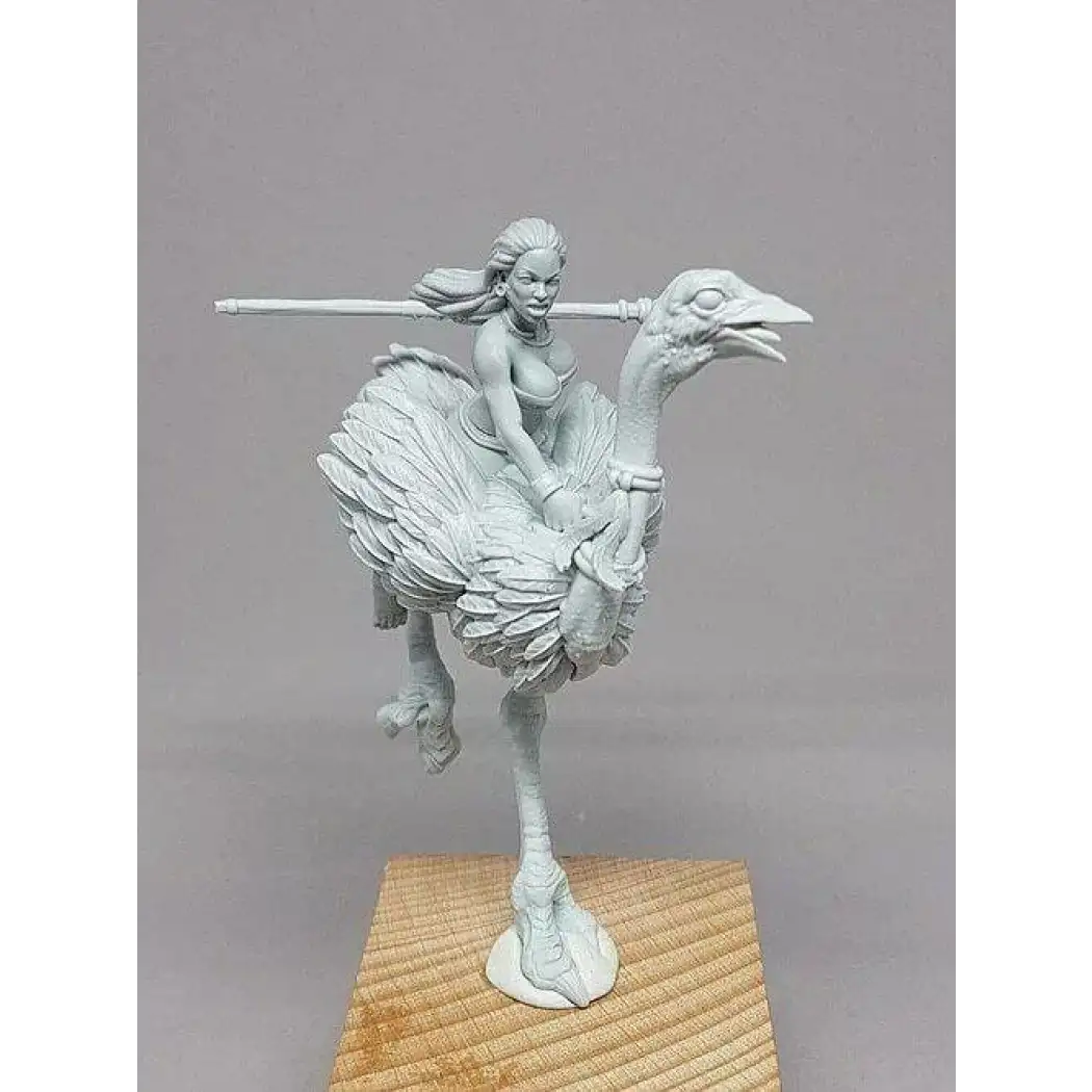 1/24 Resin Model Kit Beautiful Girl Barbarian Ostrich Rider Unpainted - Model-Fan-Store