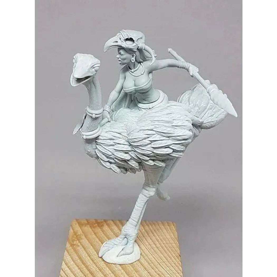 1/24 Resin Model Kit Beautiful Girl Barbarian Ostrich Rider Unpainted - Model-Fan-Store