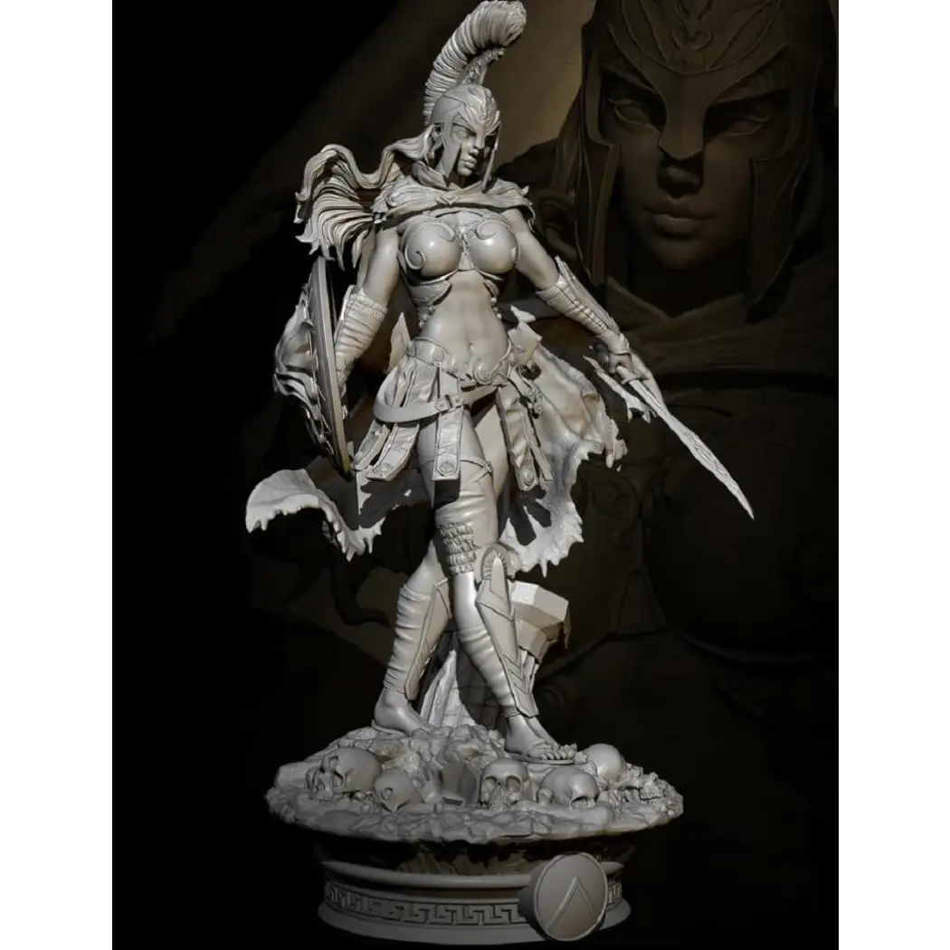 1/24 Resin Model Kit Beautiful Girl Fantasy Greek Warrior Unpainted - Model-Fan-Store