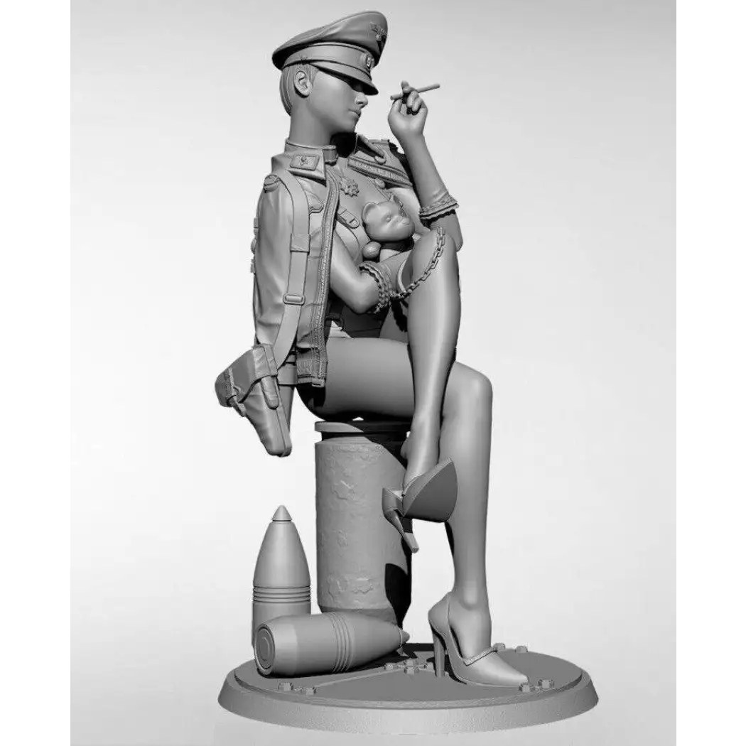 1/24 Resin Model Kit Beautiful Girl German Officer WW2 Pin Up Unpainted XXX - Model-Fan-Store